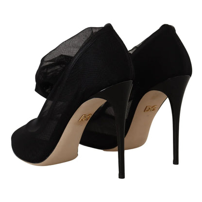 Dolce & Gabbana Black Stretch Sock Boot Pumps