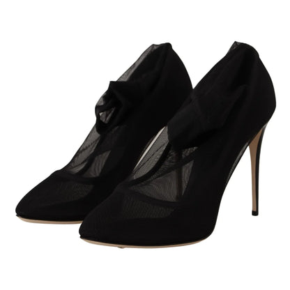 Dolce & Gabbana Black Stretch Sock Boot Pumps