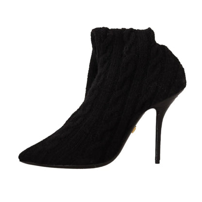 Dolce Gabbana Black Stretch Sock Boots for Effortless Glamour &