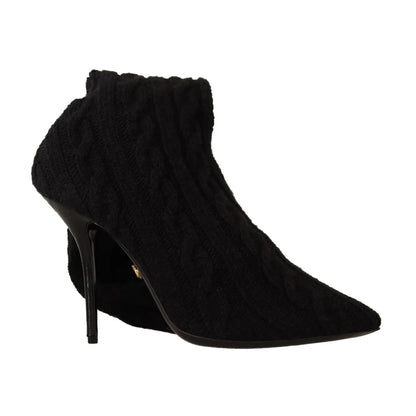 Dolce Gabbana Black Stretch Sock Boots for Effortless Glamour &