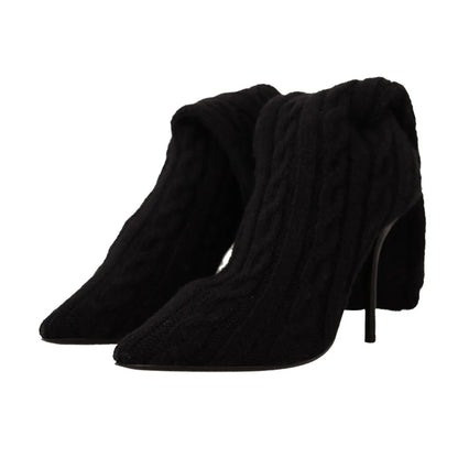 Dolce Gabbana Black Stretch Sock Boots for Effortless Glamour &