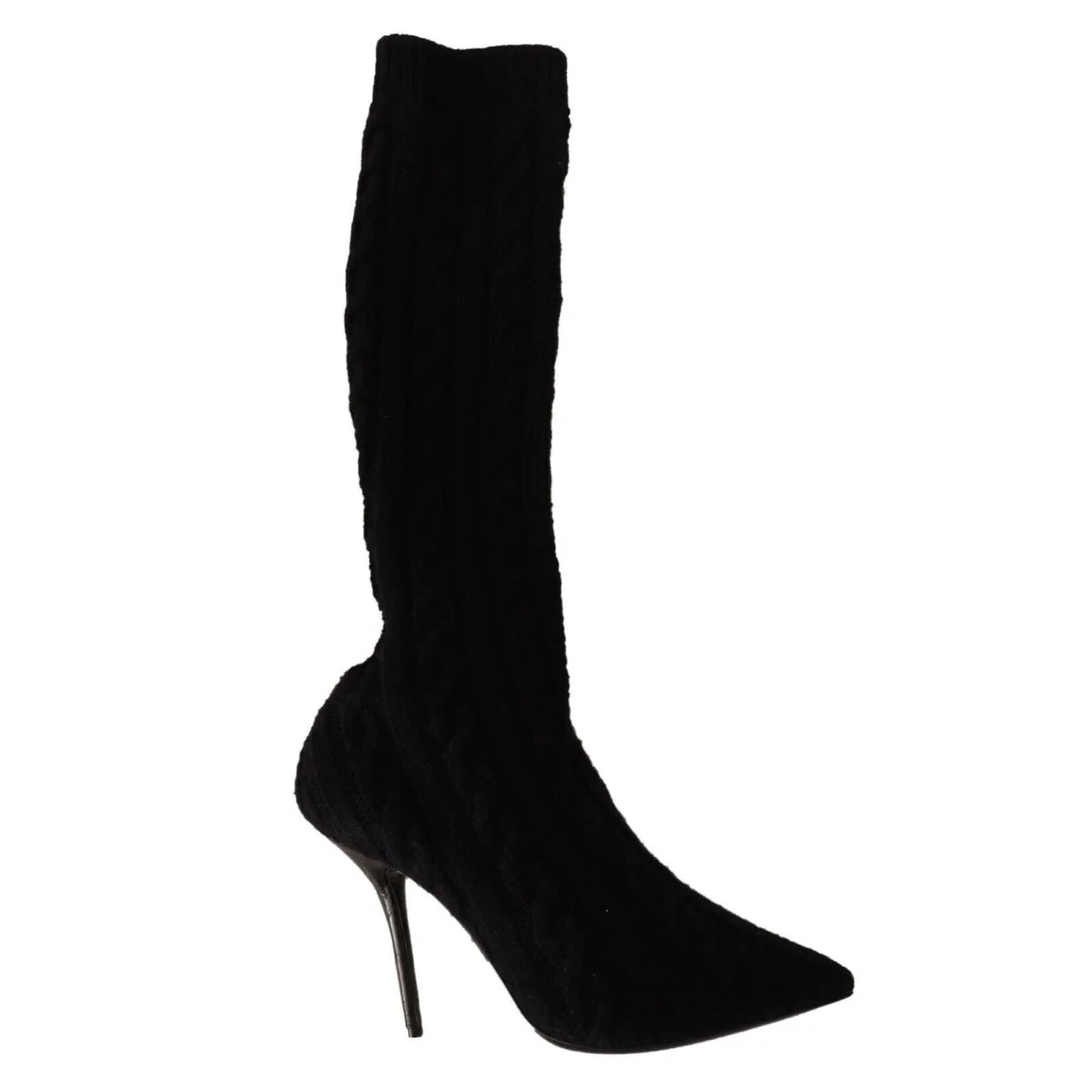 Dolce Gabbana Black Stretch Sock Boots for Effortless Glamour &
