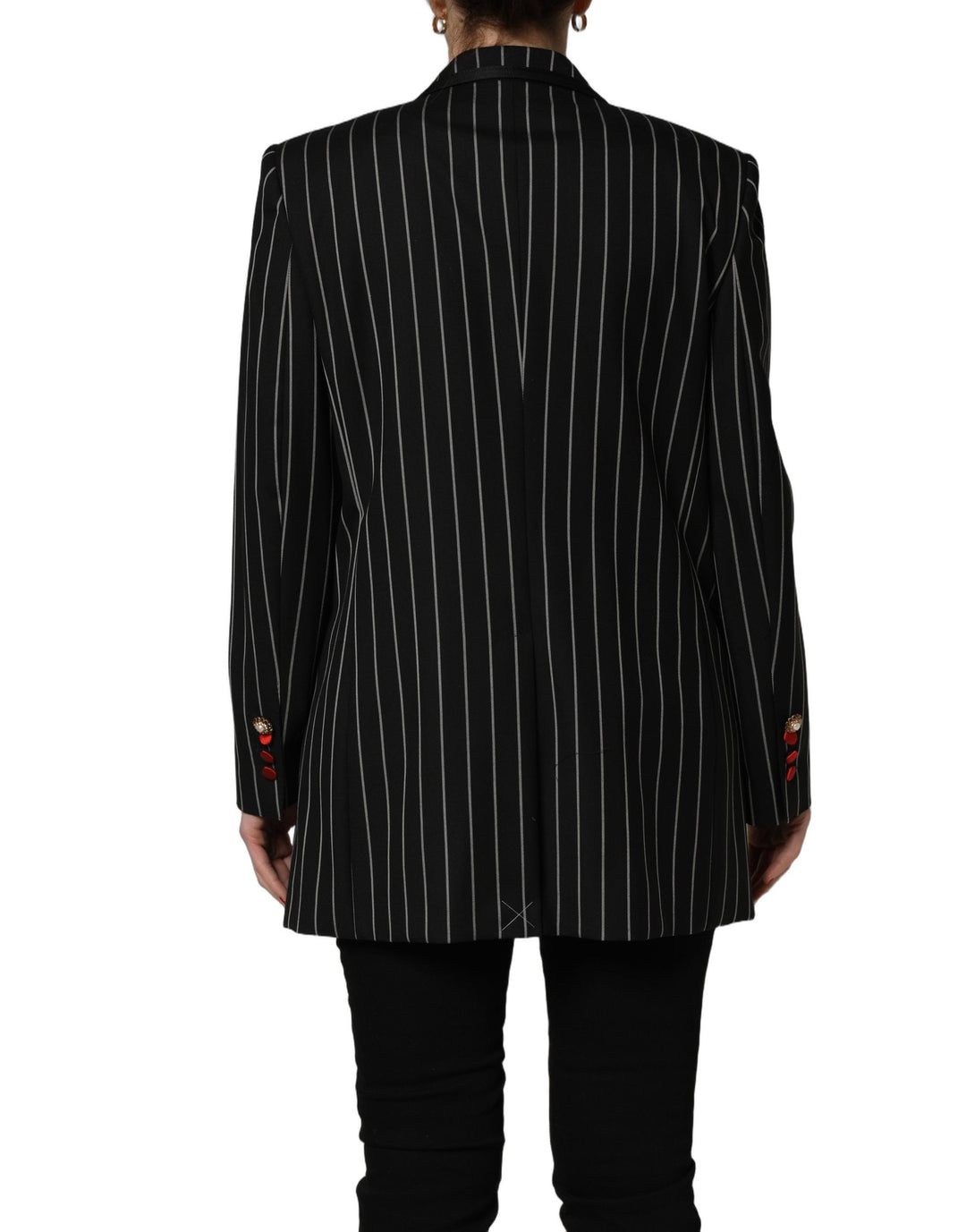 Dolce &amp; Gabbana Sport Jackets - Black Stripe Double-Breasted Blazer Jacket