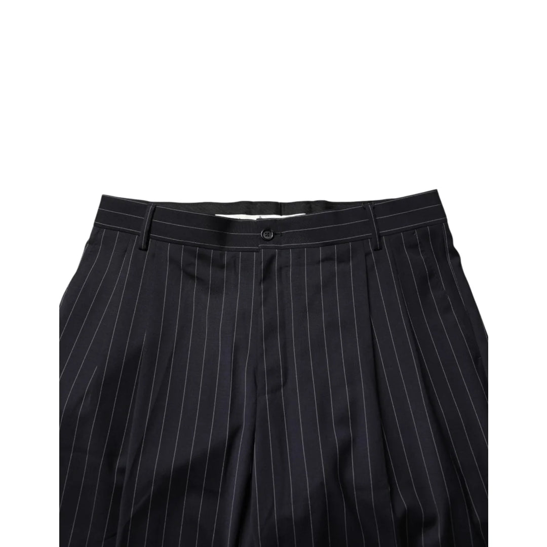 Dolce &amp; Gabbana Black Stripe Straight Men Dress Trouser Pants