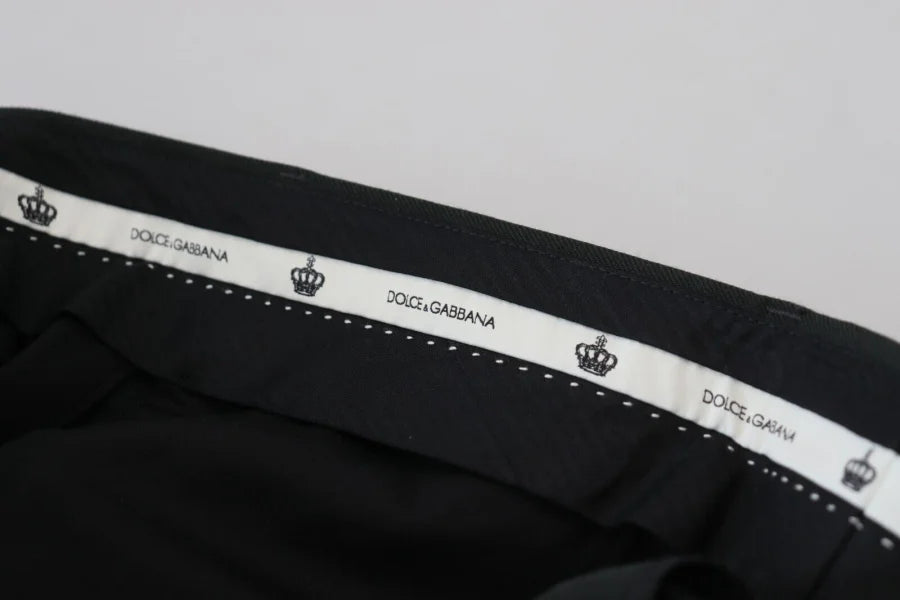 Dolce &amp; Gabbana Black Striped Men Trousers Cotton Pants