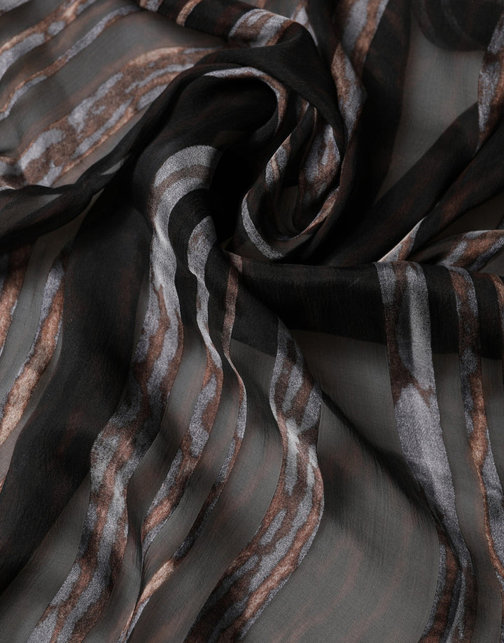 Dolce &amp; Gabbana Black Stripes Silk Wrap Shawl Stole 193cm x 131cm Scarf