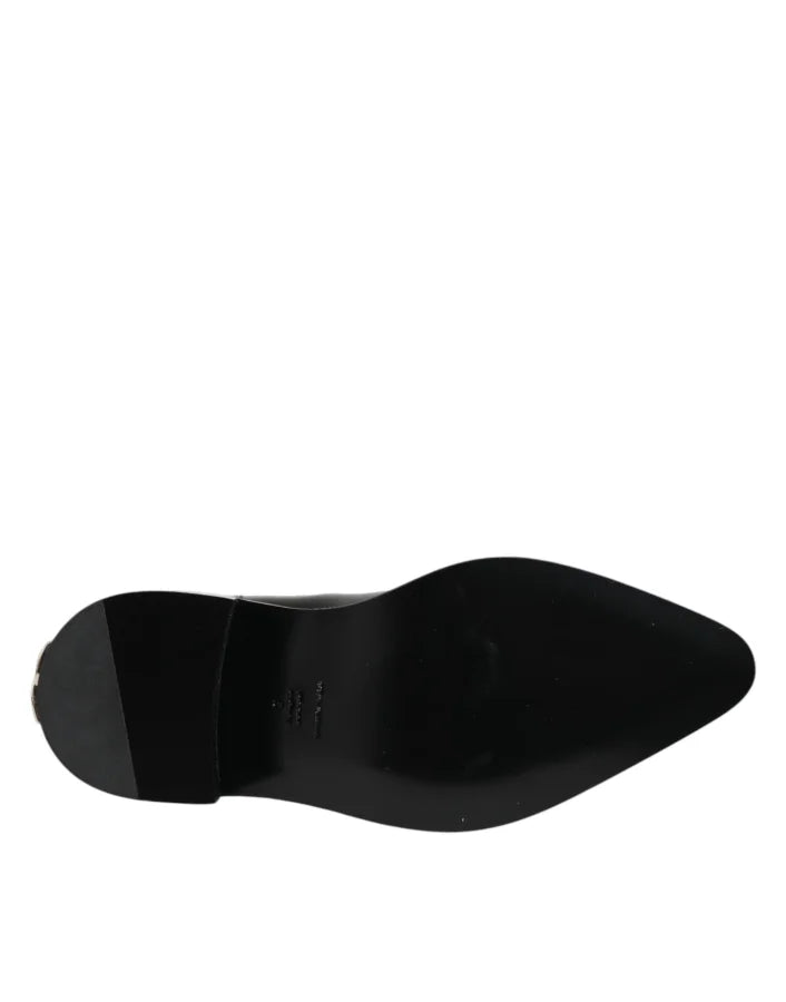Dolce &amp; Gabbana Black Studded Chelsea Short Ankle Boots Shoes
