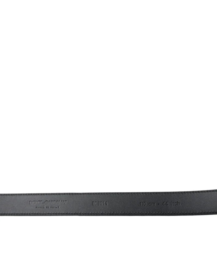 Dolce &amp; Gabbana Black Suede Leather Gold Metal Buckle Belt