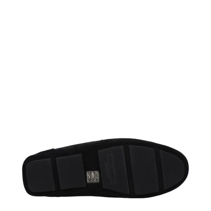Dolce&Gabbana Black Suede Loafers A50599AS70780999 Back Logo Style Dolce & Gabbana
