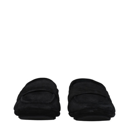 Dolce&Gabbana Black Suede Loafers A50599AS70780999 Back Logo Style Dolce & Gabbana