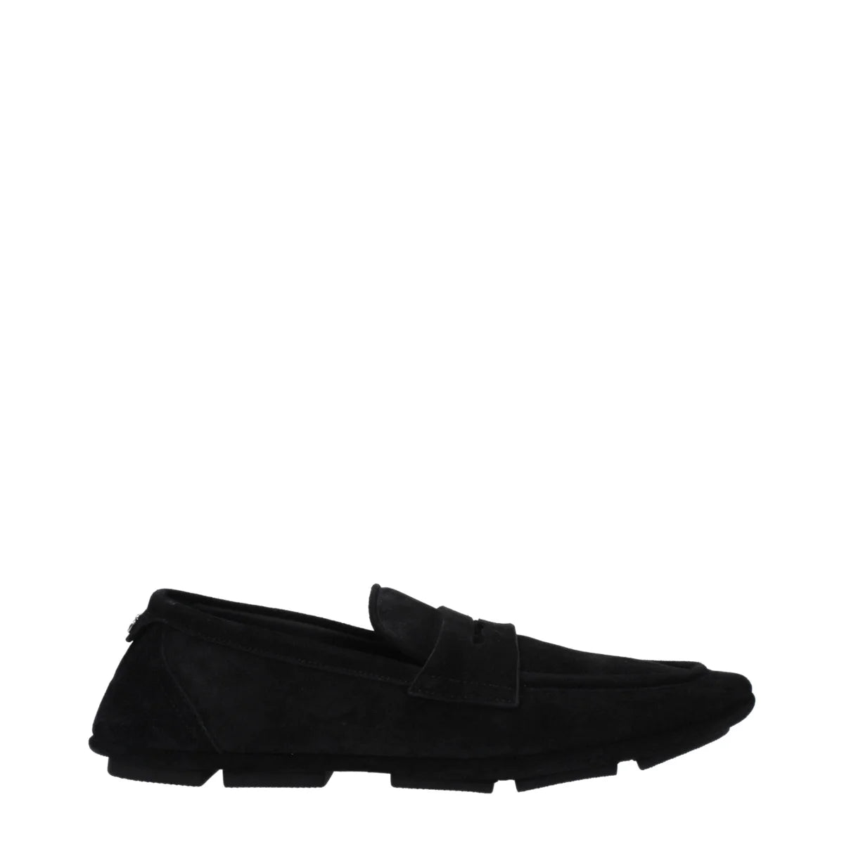 Dolce&Gabbana Black Suede Loafers A50599AS70780999 Back Logo Style Dolce & Gabbana