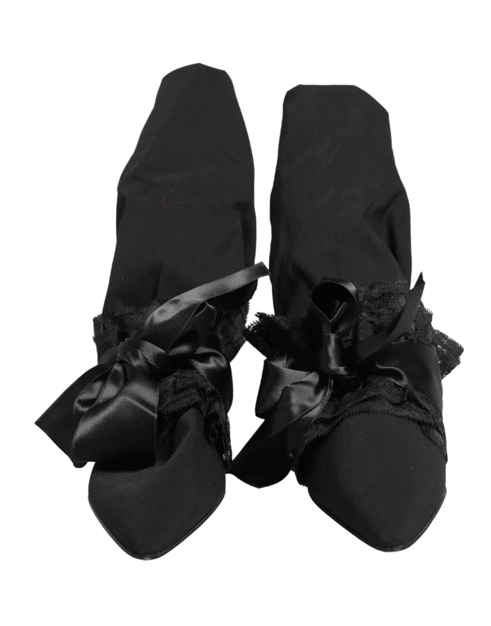 Dolce &amp; Gabbana Black Suede Mid Calf Boots Shoes