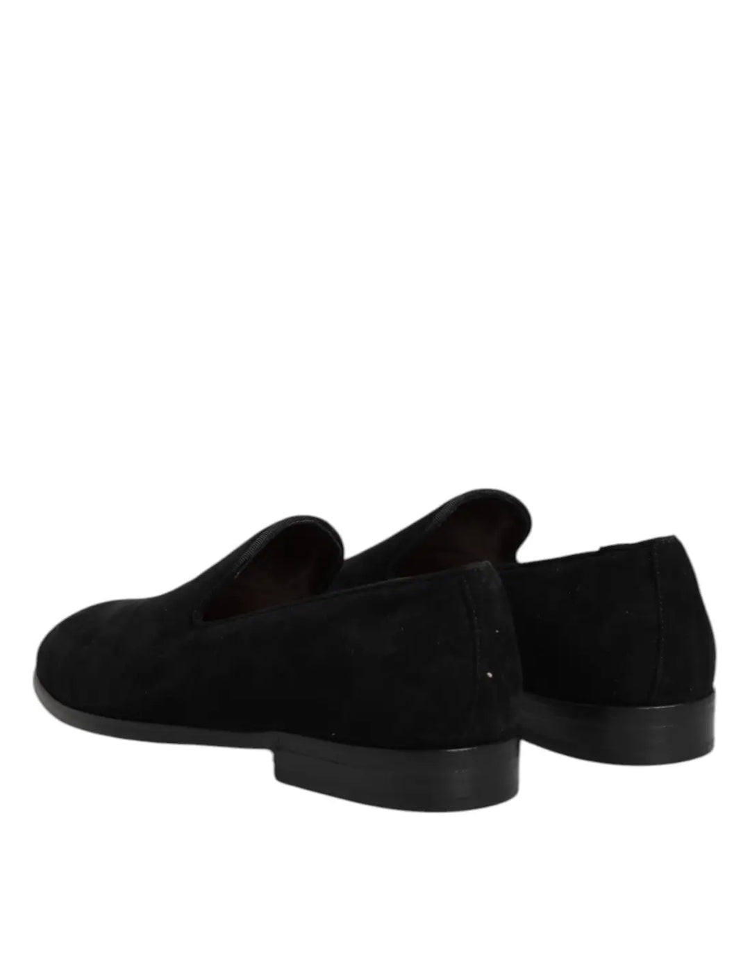 Dolce &amp; Gabbana Black Suede Slip On Loafers Formal Shoes