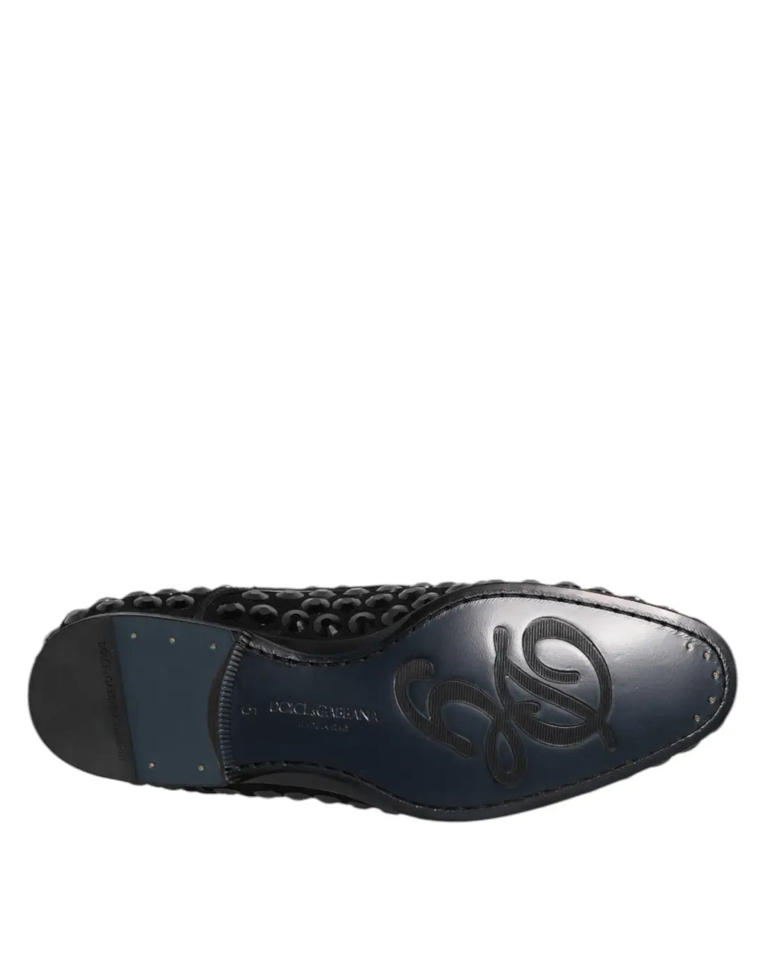 Dolce &amp; Gabbana Black Suede Strass Derby Formal Shoes