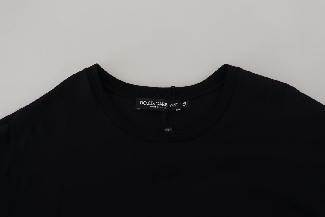 Dolce &amp; Gabbana - Black T-shirt Blouse Tassle Cotton