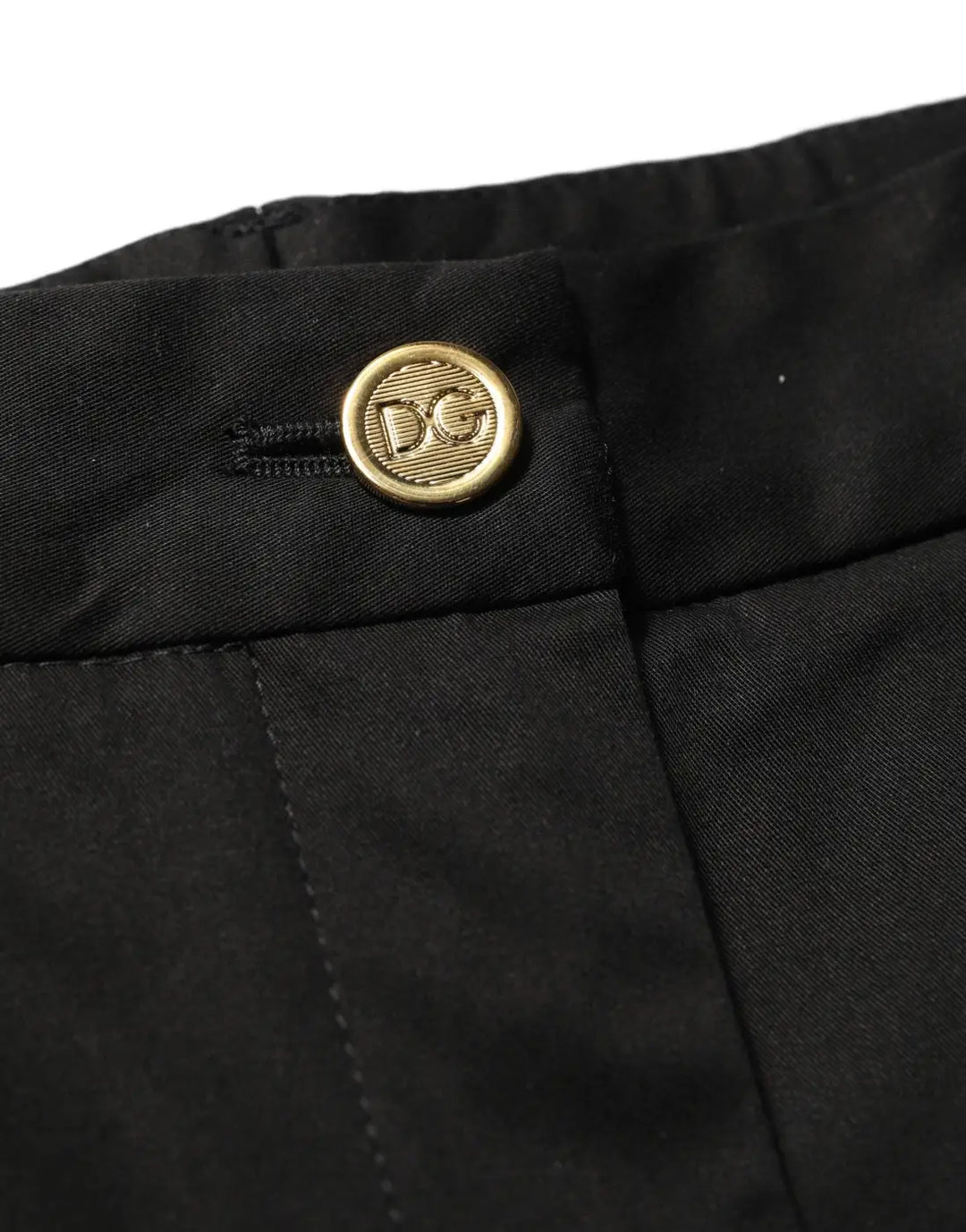Dolce &amp; Gabbana Black Tapered Leg Dress Cotton Trousers Pants