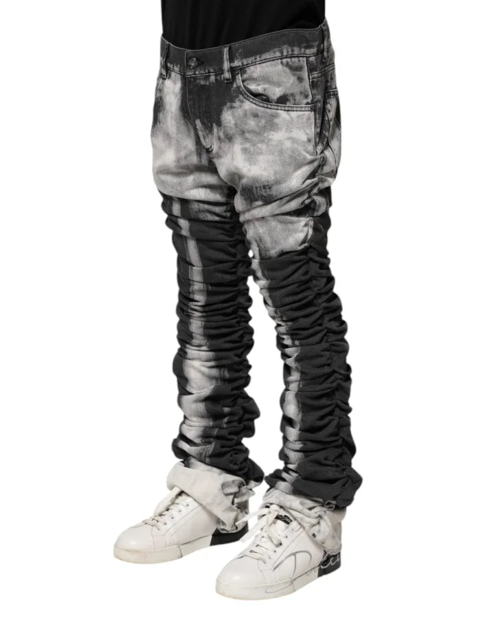Dolce &amp; Gabbana Black Tie Dye Straight Denim Jeans