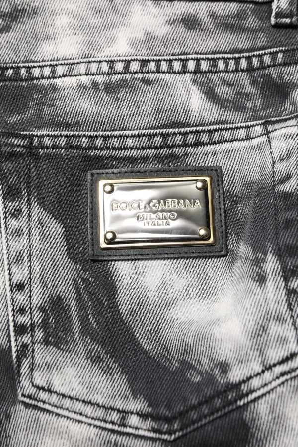 Dolce &amp; Gabbana Black Tie Dye Straight Denim Jeans
