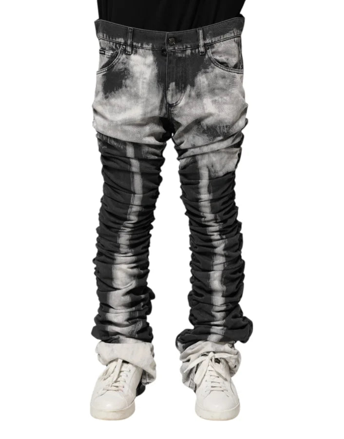 Dolce &amp; Gabbana Black Tie Dye Straight Denim Jeans