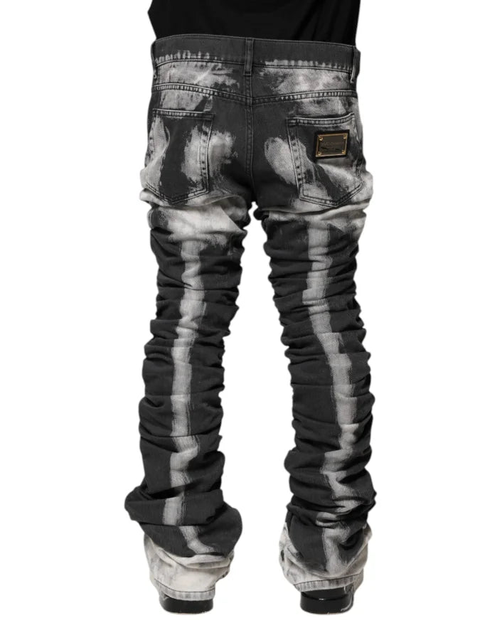 Dolce &amp; Gabbana Black Tie Dye Straight Denim Jeans