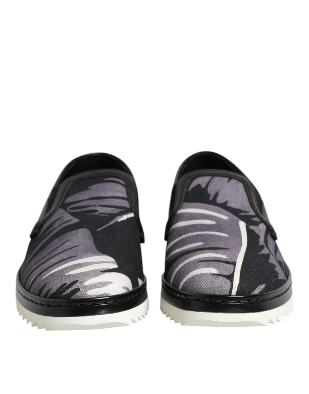 Dolce &amp; Gabbana Black Tropical Slip On Men Sneakers Shoes