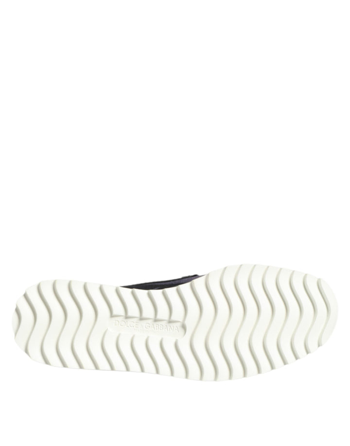 Dolce &amp; Gabbana Black Tropical Slip On Men Sneakers Shoes