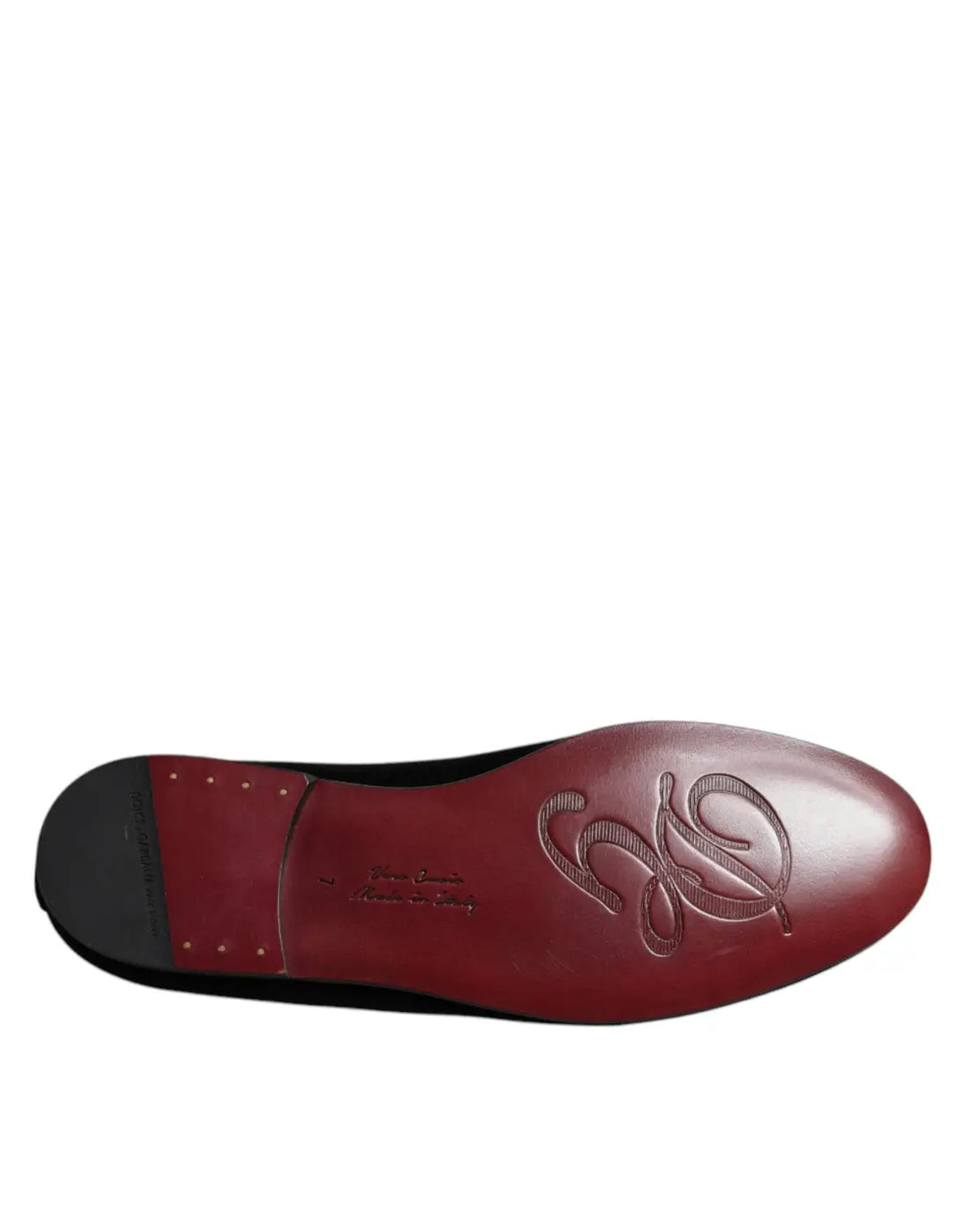 Dolce &amp; Gabbana Black Velvet Crystal Crown Loafers Formal Dress Shoes