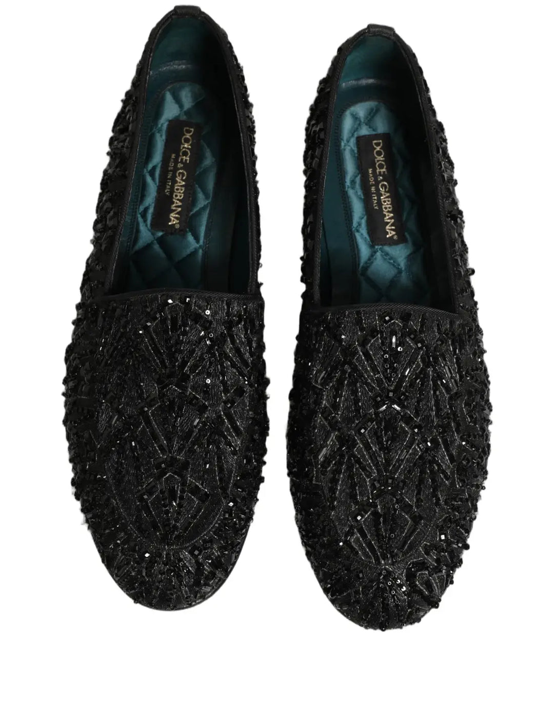 Dolce &amp; Gabbana Black Velvet Embroidered Dress Loafers Shoes
