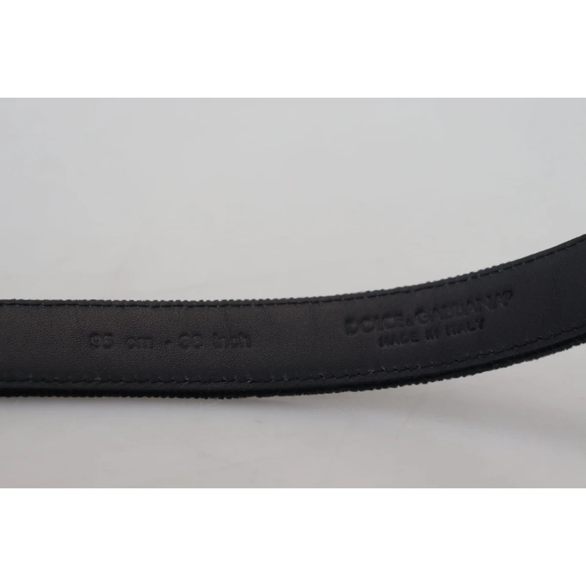 Dolce & Gabbana Black Velvet Leather Antique Metal Buckle