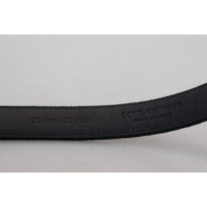 Dolce & Gabbana Black Velvet Leather Antique Metal Buckle