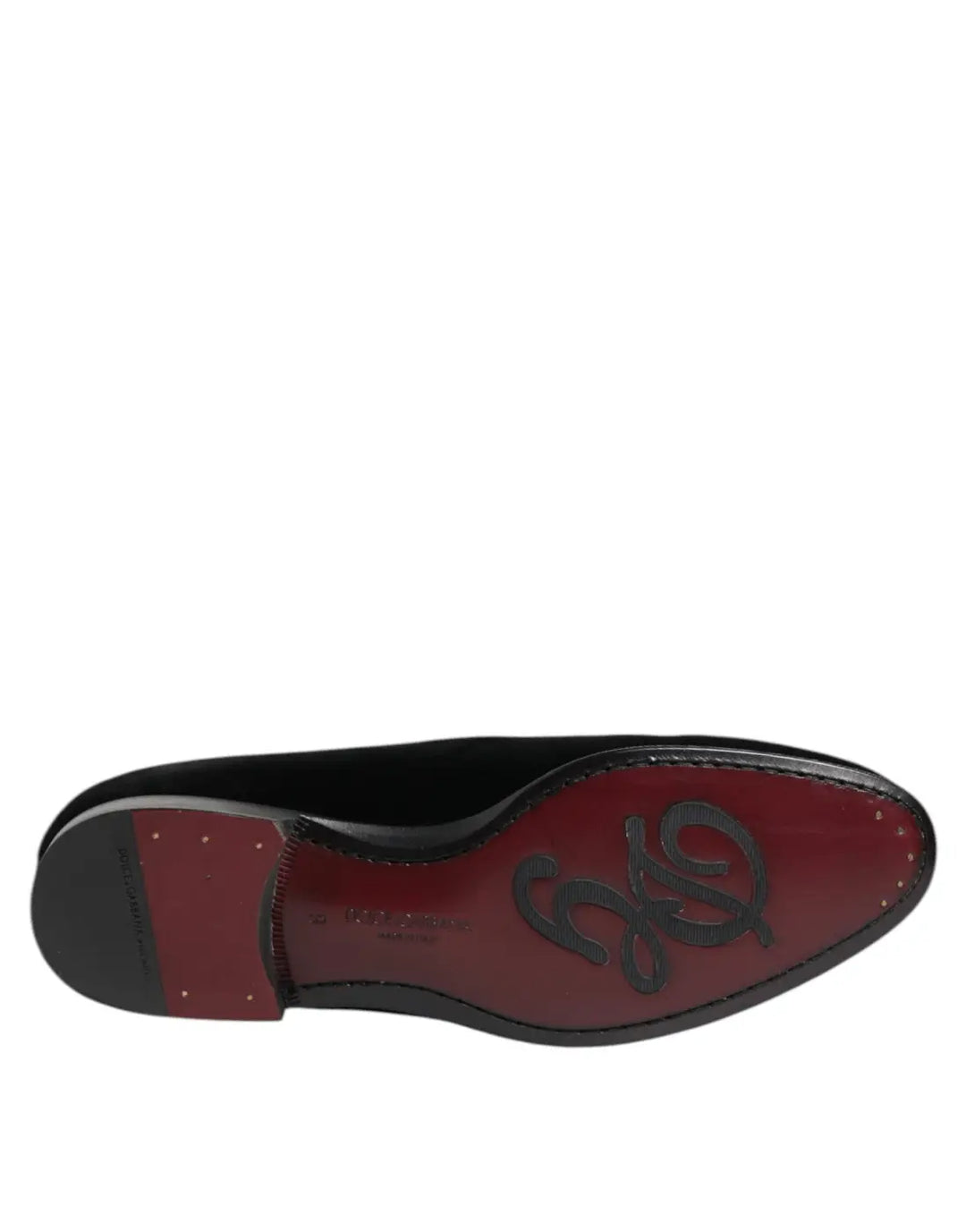 Dolce &amp; Gabbana Black Velvet Loafers Formal Men Dress Shoes