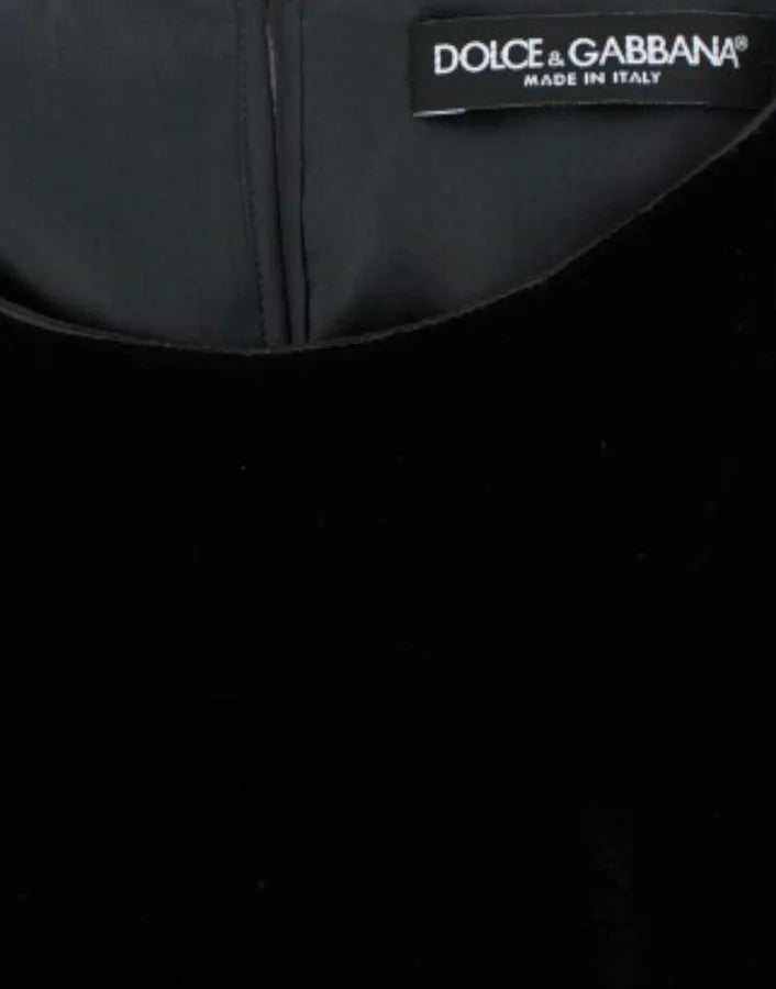 Dolce &amp; Gabbana Black velvet shortsleeved blouse
