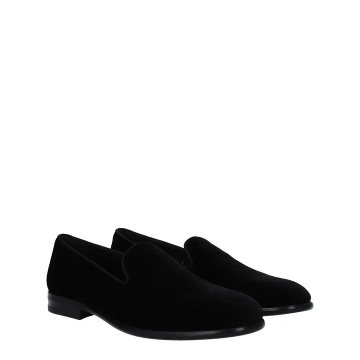 Dolce & Gabbana Black Velvet Slip-On Loafers