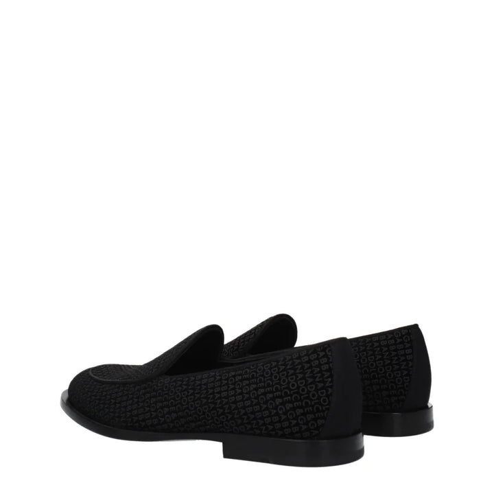 Dolce & Gabbana Black Velvet Slip-On Loafers