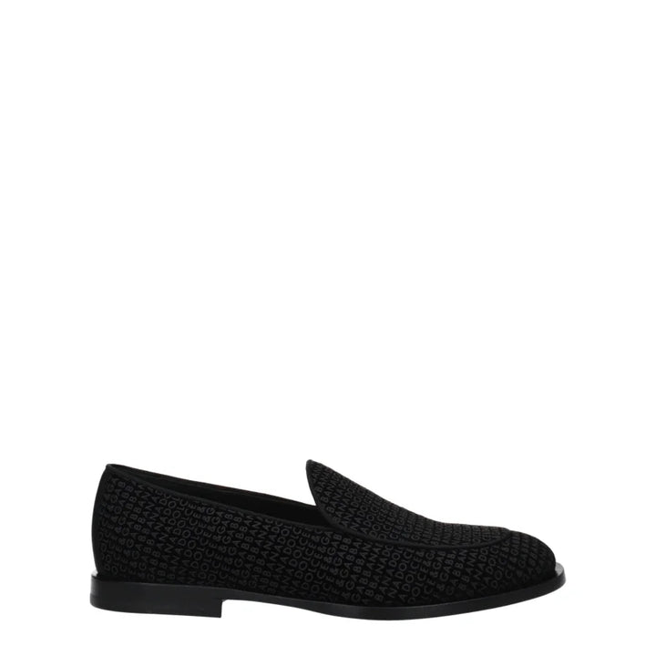 Dolce & Gabbana Black Velvet Slip-On Loafers