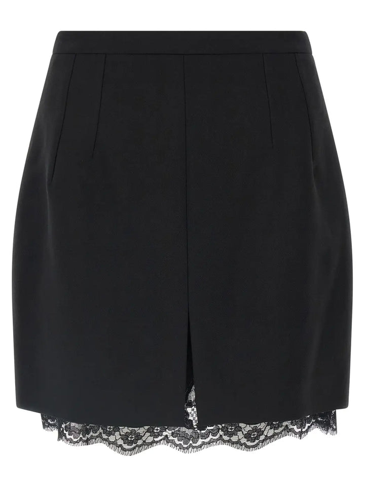 Dolce &amp; Gabbana Black Virgin Wool Long Skirt