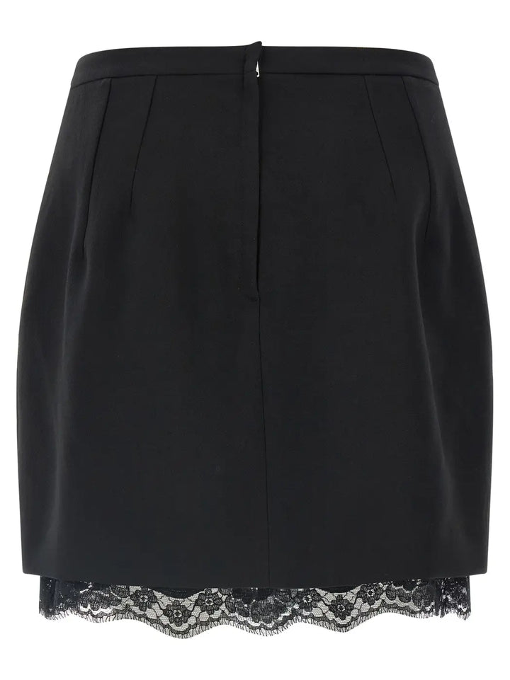 Dolce &amp; Gabbana Black Virgin Wool Long Skirt