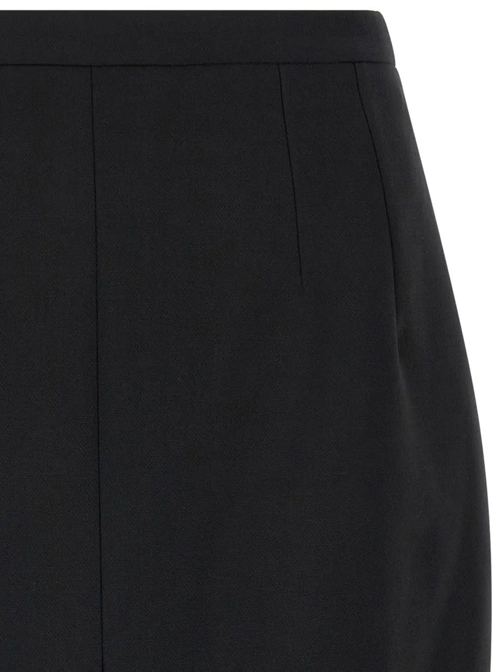 Dolce &amp; Gabbana Black Virgin Wool Long Skirt