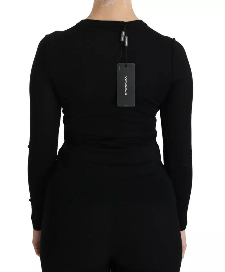 Dolce &amp; Gabbana Blouses - Women’s Black Virgin Wool Long Sleeve Top Blouse