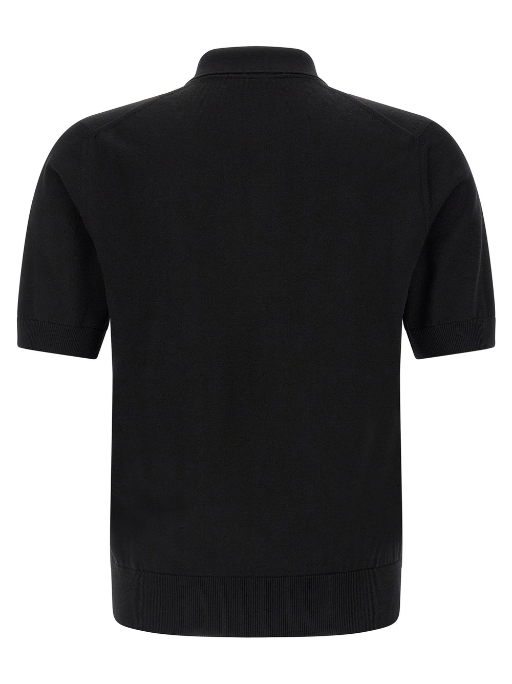 Dolce & Gabbana Black Virgin Wool Polo Shirt