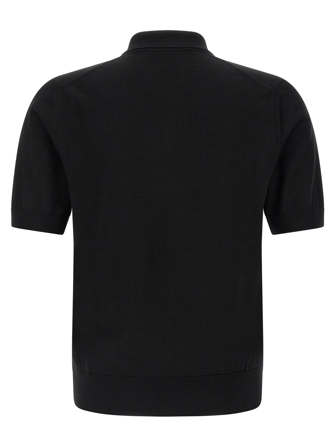 Dolce &amp; Gabbana Black Virgin Wool Polo Shirt