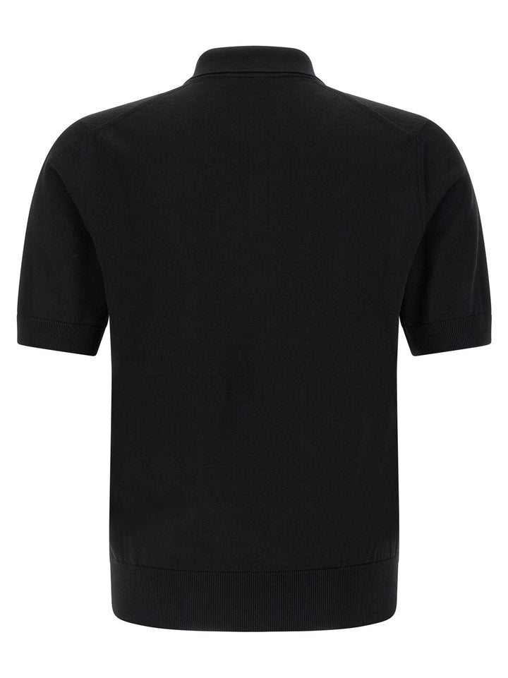 Dolce &amp; Gabbana Black Virgin Wool Polo Shirt
