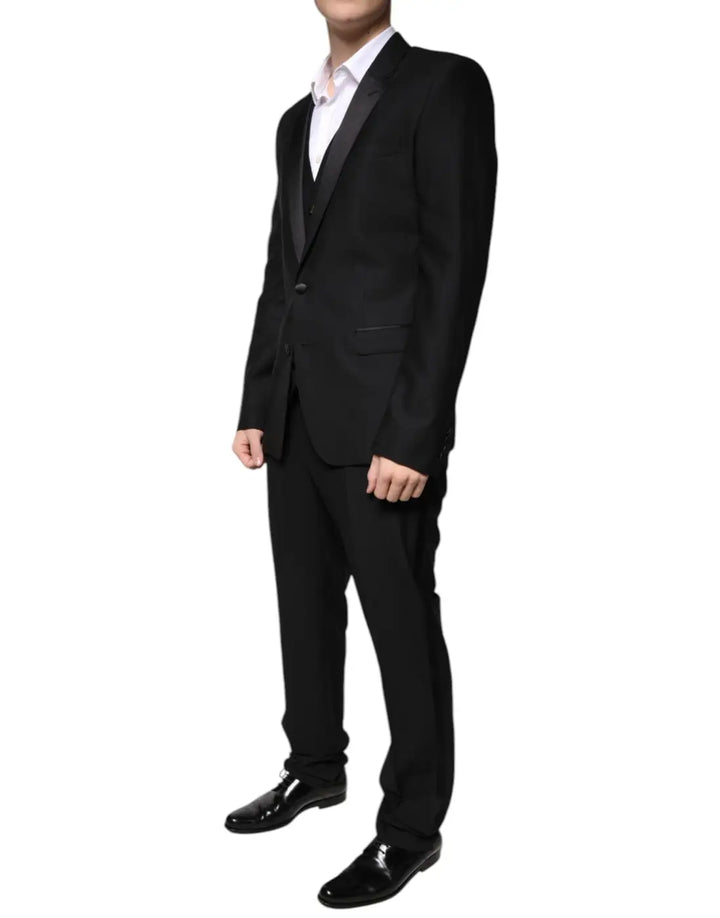 Dolce &amp; Gabbana Black Virgin Wool Tuxedo