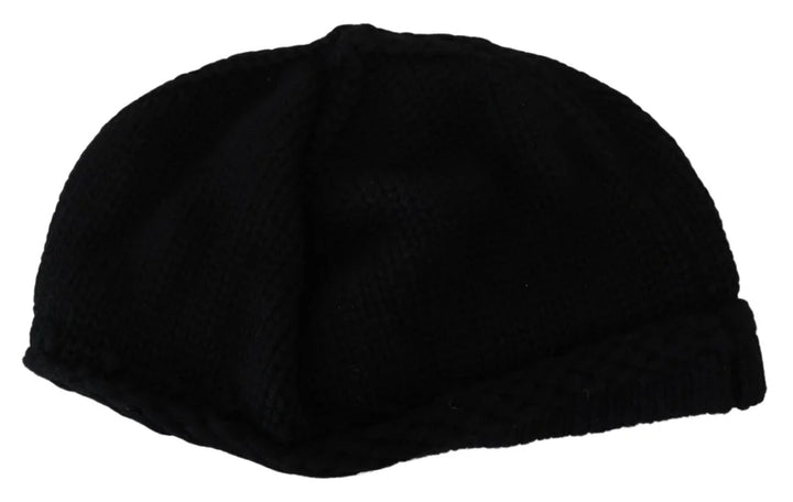 Dolce &amp; Gabbana Black Virgin Wool Women Winter Beanie Cap Hat