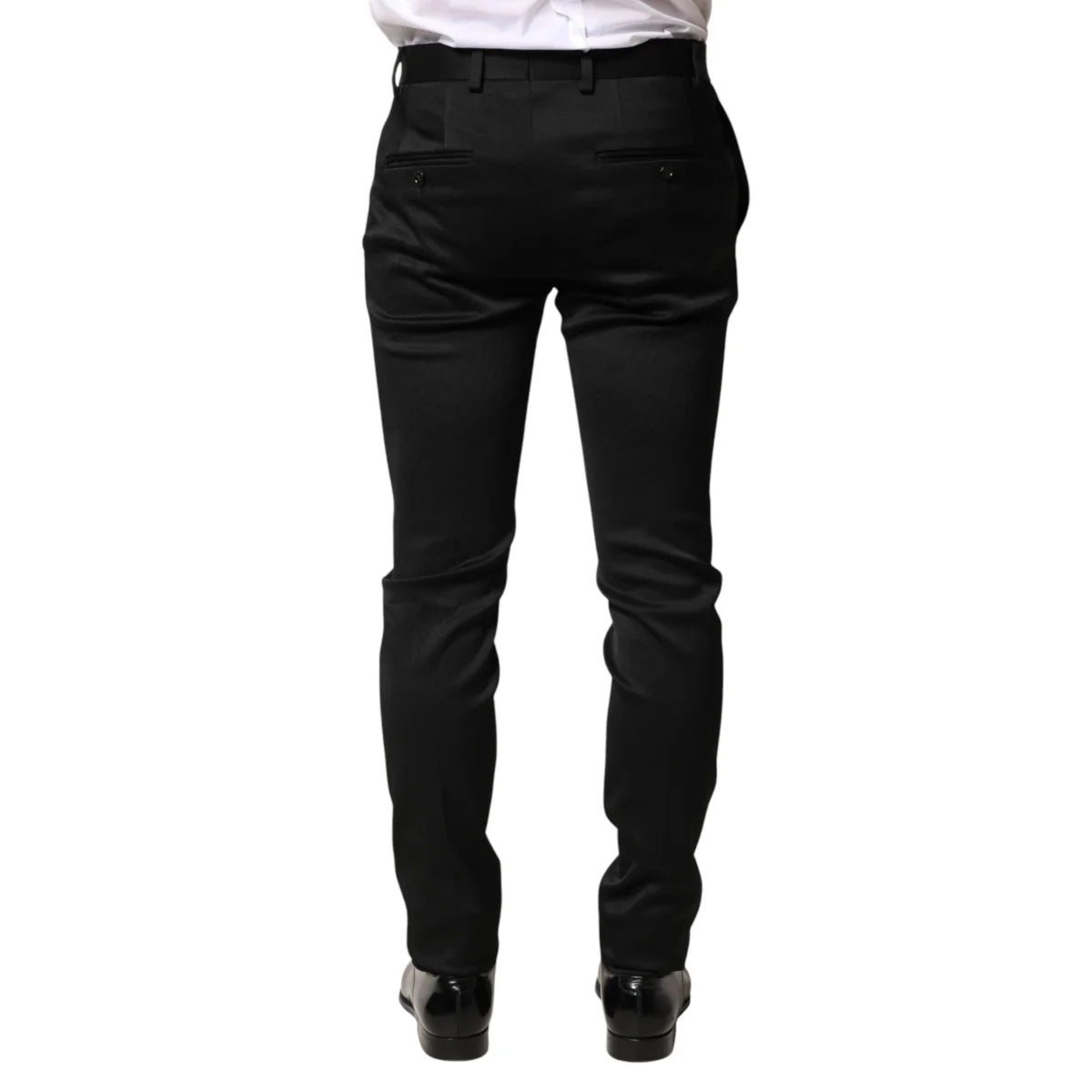 Dolce & Gabbana Black Viscose Formal Trousers for Men