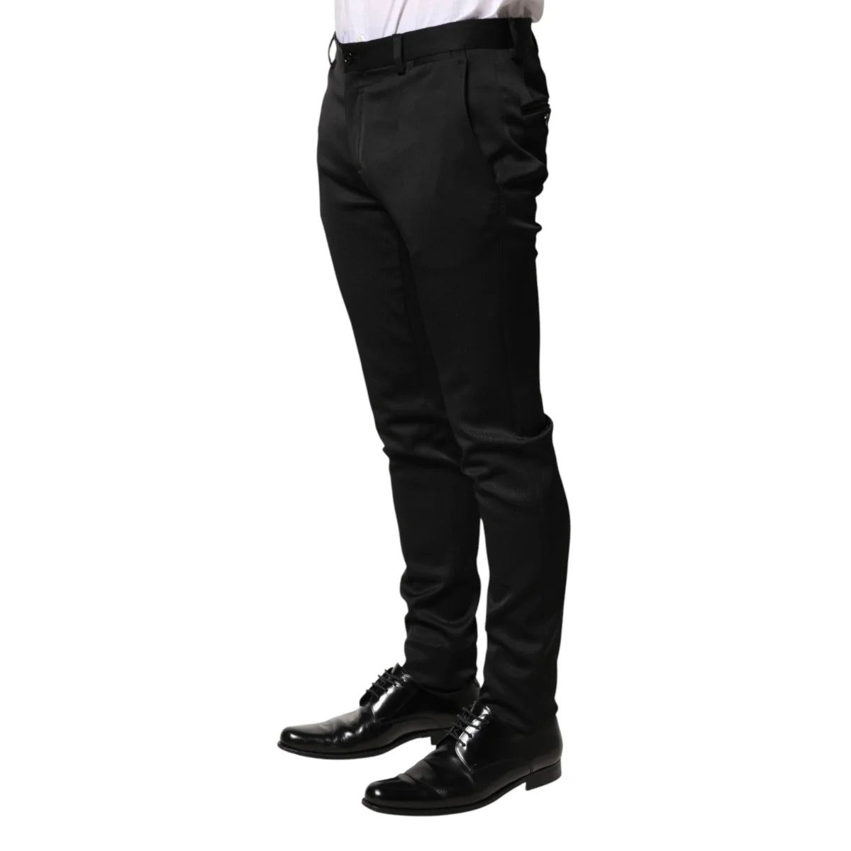 Dolce & Gabbana Black Viscose Formal Trousers for Men
