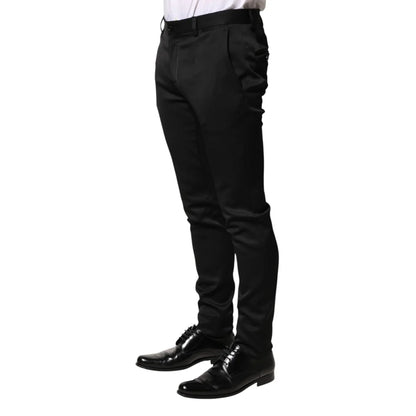 Dolce & Gabbana Black Viscose Formal Trousers for Men