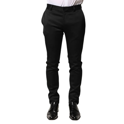 Dolce & Gabbana Black Viscose Formal Trousers for Men