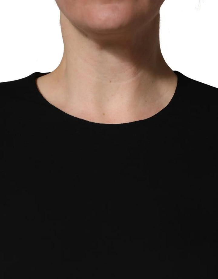Dolce &amp; Gabbana Black Viscose Lace Long Sleeves Mini Dress