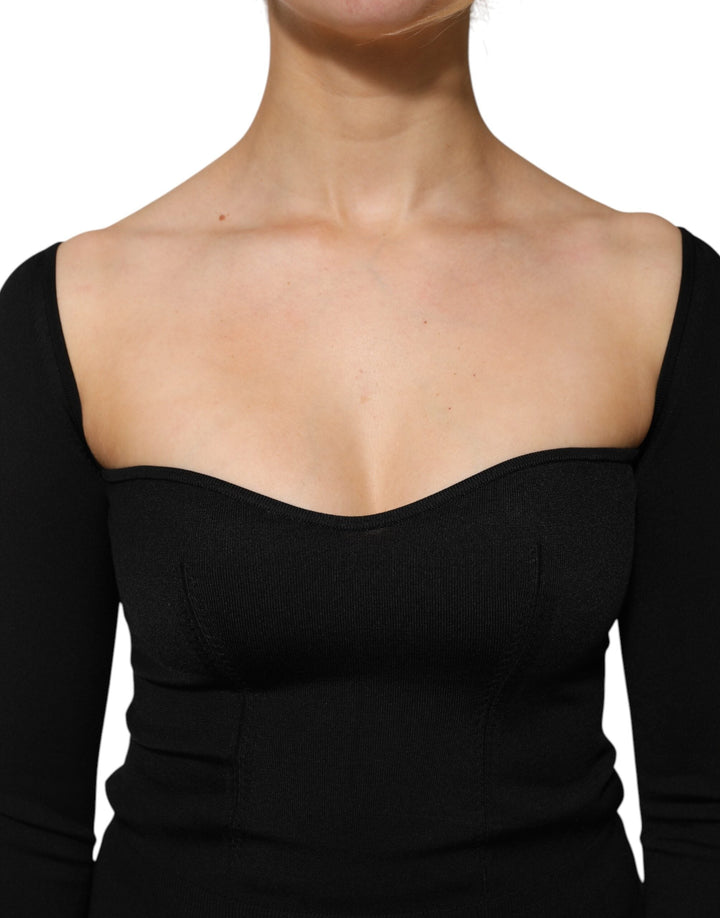 Dolce &amp; Gabbana - Black Viscose Long Sleeve Pullover Blouse Top